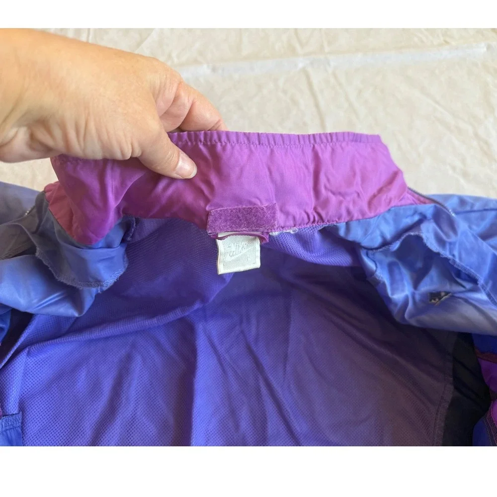 Vintage Nike Windbreaker Jacket Colorblock Track Jacket L Purple Blue Gorpcore